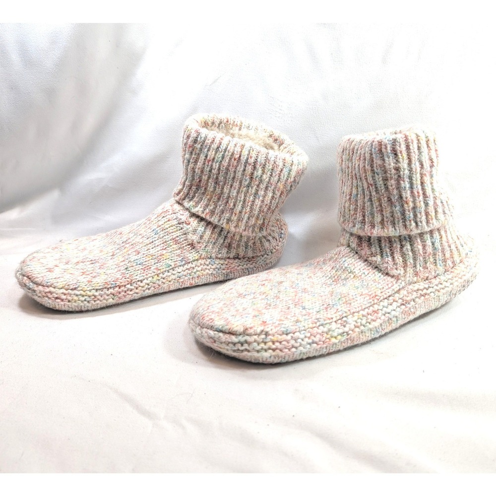 Bombas Multicolor Gripper Slipper; Marled Knit Sherpa Lined Bootie